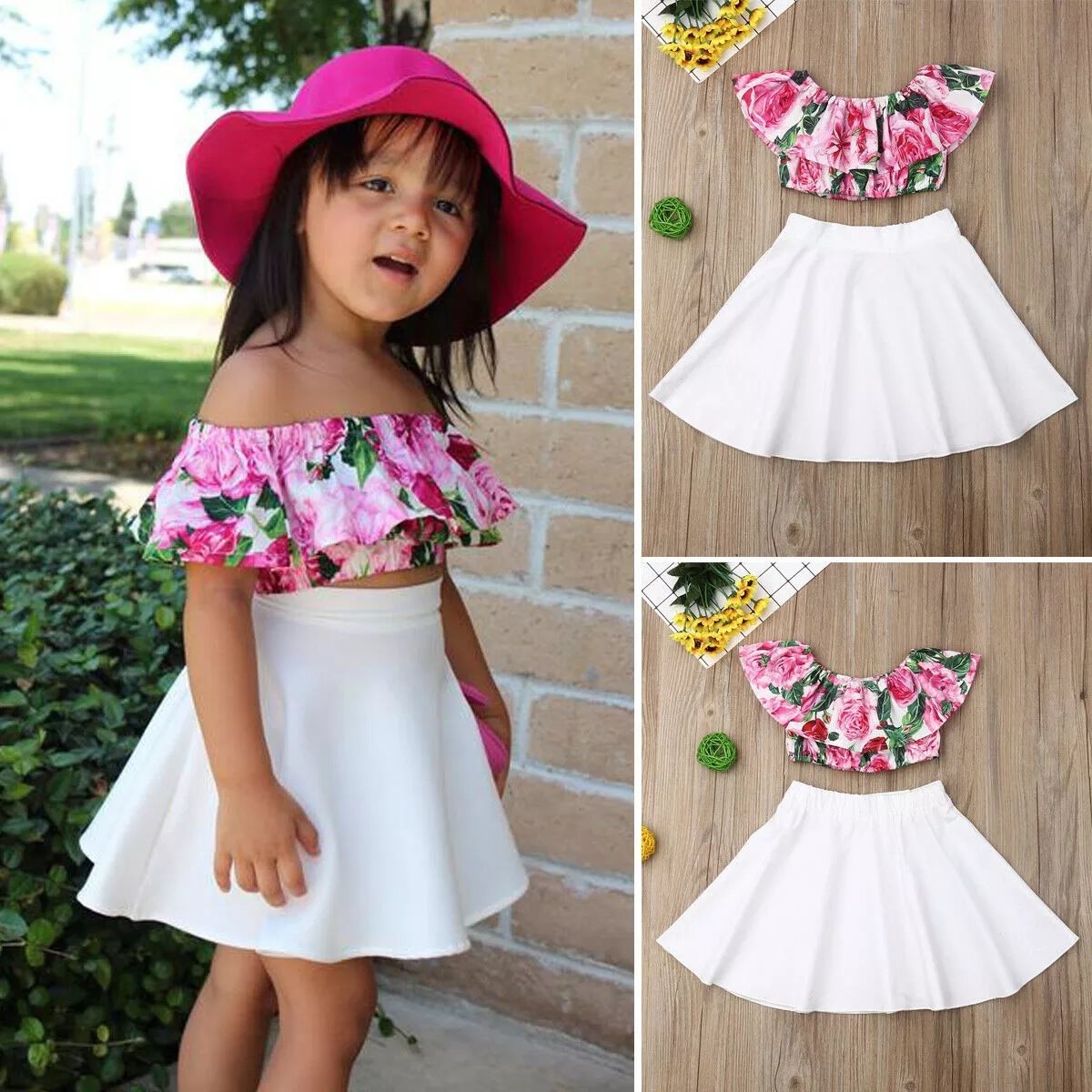 Children's Cartoon Top Dress Suit