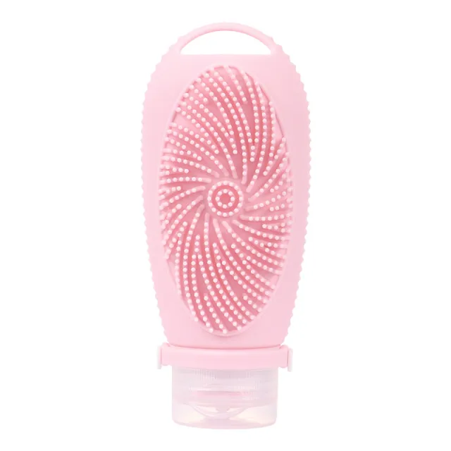 Household Fashion Silicone Bath Brush Storage Bottle Pink - Shop at LoveMi