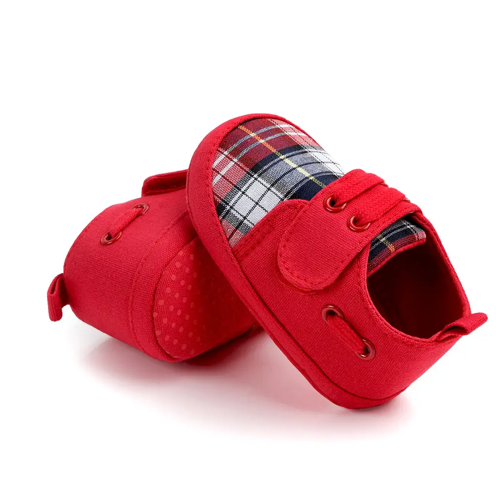 0 1 Year Old Velcro Plaid Soft Bottom Comfortable Non Slip Baby Shoes Baby Toddler Shoes Factory Direct Sales 2070