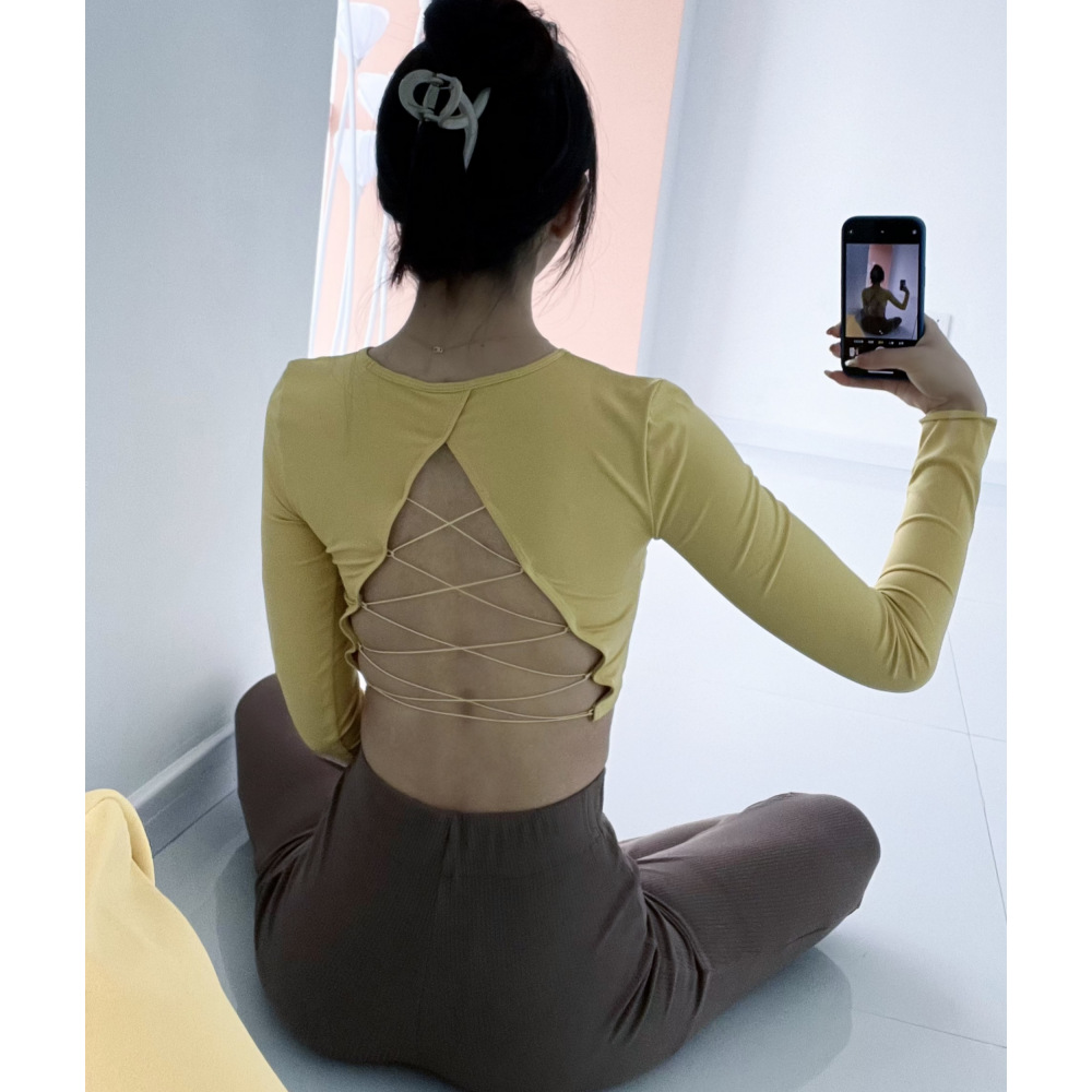 Pilates Fitness Casual Sports Back Shaping Top With Chest Pad