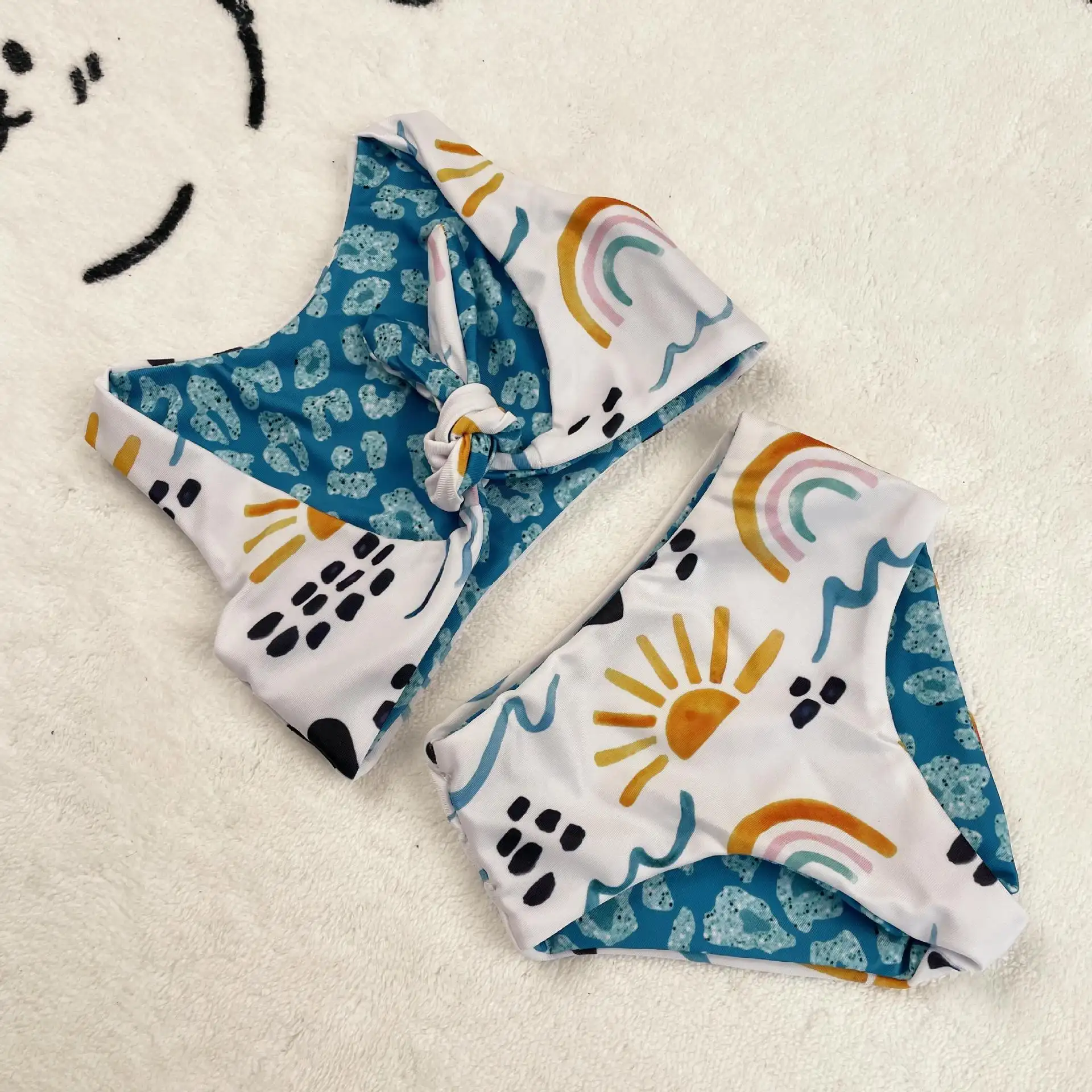 New Double-sided Watermelon Split Children's Swimsuit