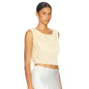 Solid-color Sleeveless Off-shoulder Boat-neck Backless T-shirt view 7
