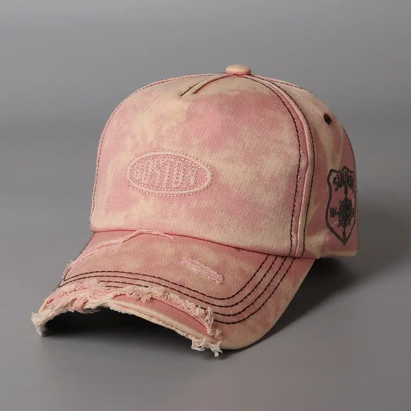 Mens Retro Distressed Ripped Baseball Cap