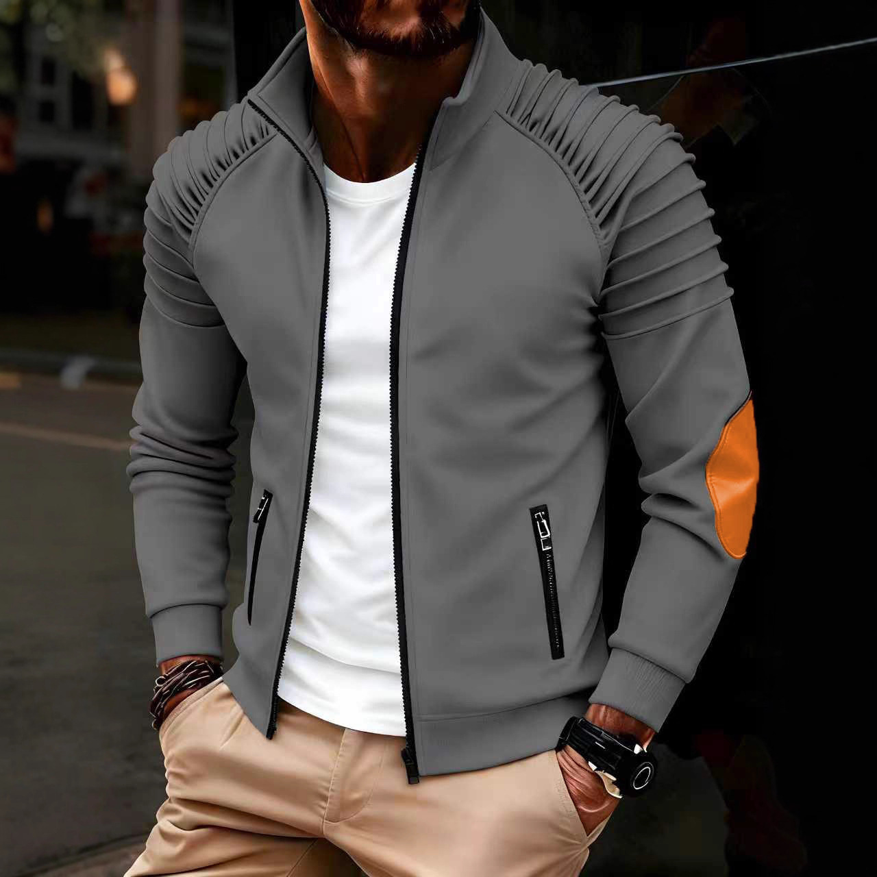 Stand-collar Windproof Mens Fashion Casual Jacket