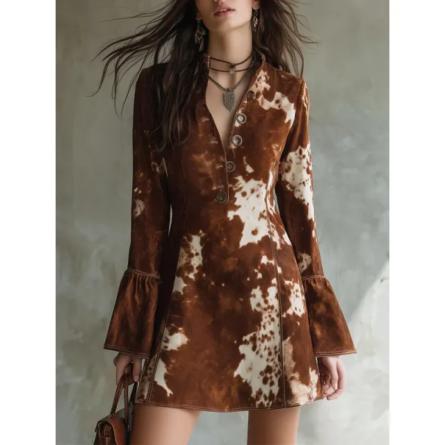 Single breasted Jacket With A Distinctive Design A Stylish Blazer Dress Brown - Shop at LoveMi
