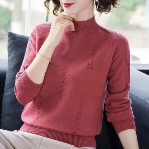 Plus Size Women's Cute Young Trendy Long sleeve Loose Casual Sweater Top Red - Shop at LoveMi