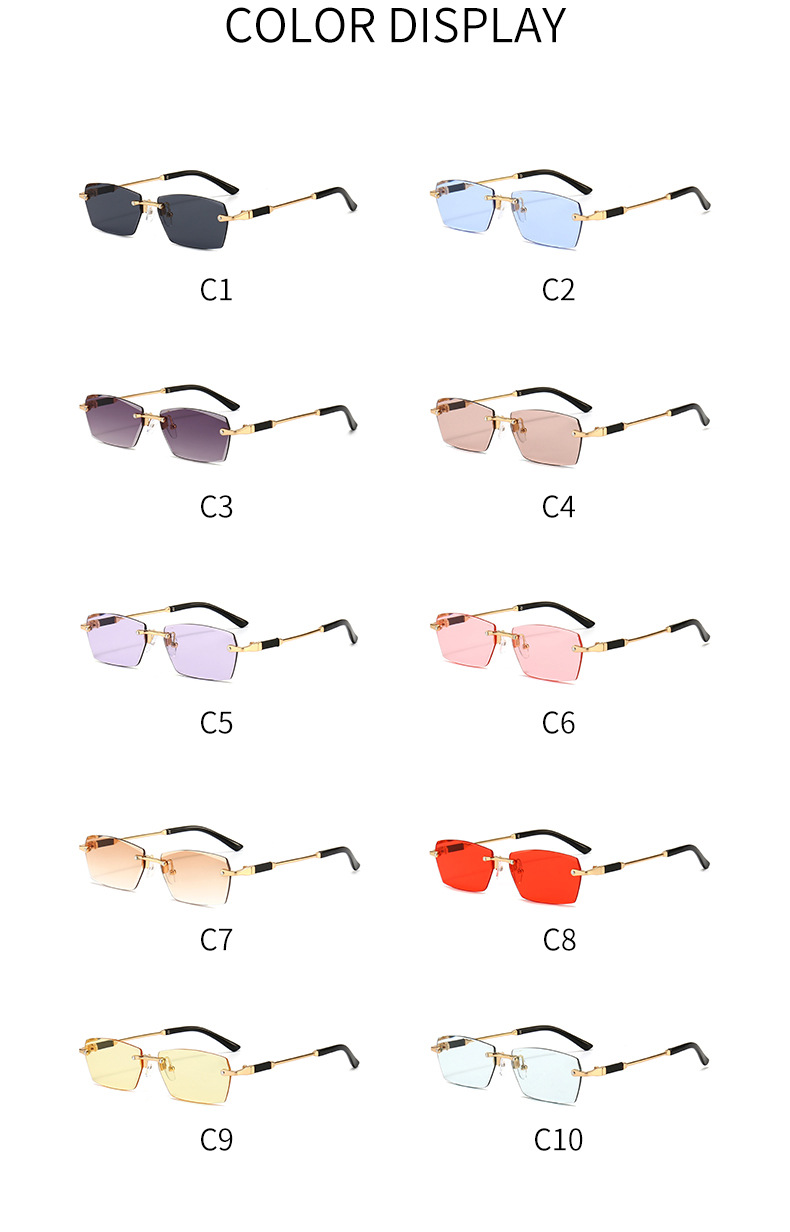 Title 8, Frameless Trim Sunglasses Personality Jelly Color