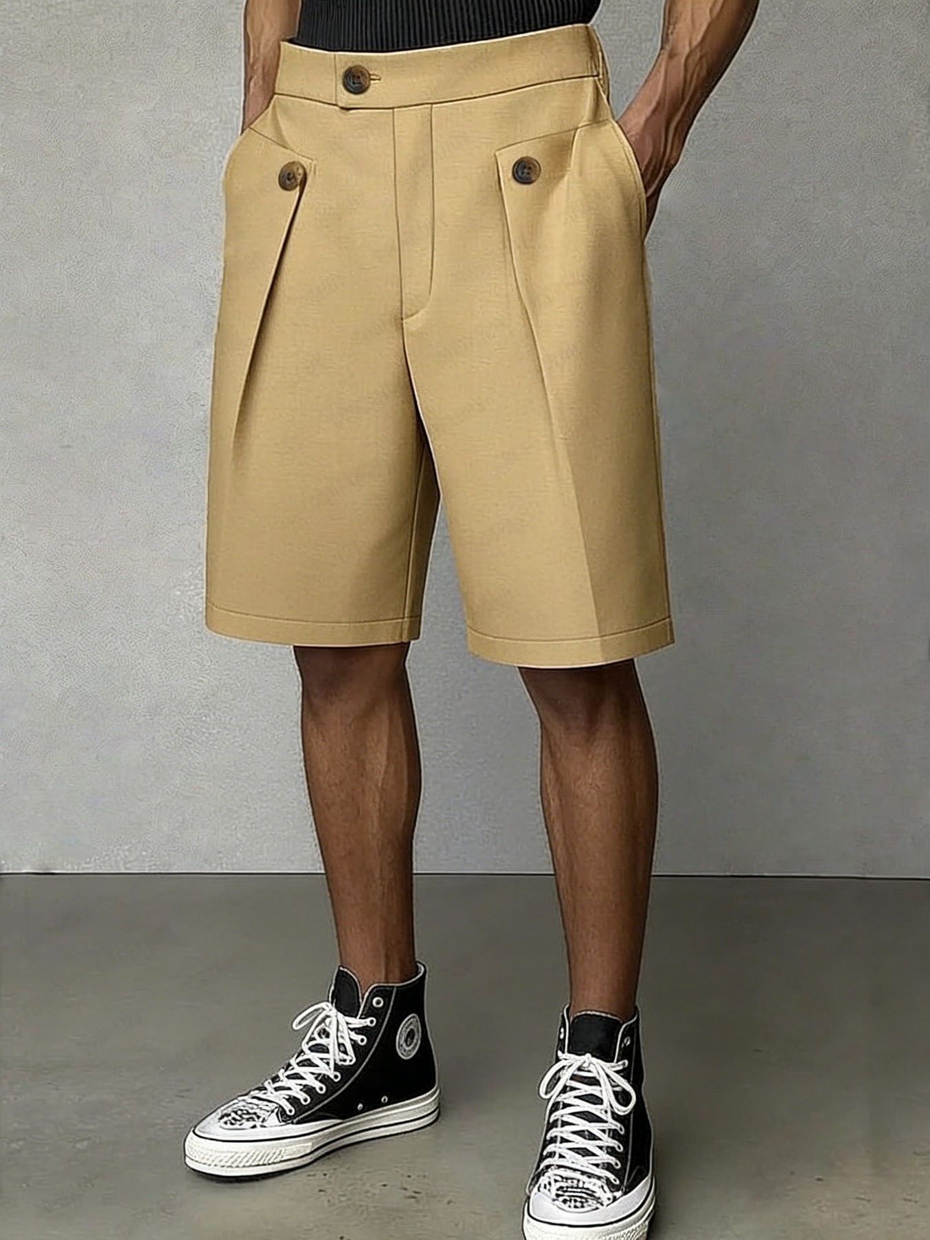 Bermuda Masculina Ampla de Cintura Alta