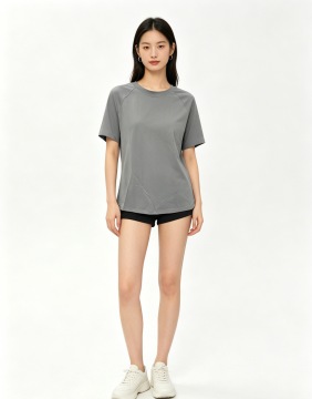 Summer Crew-neck Athletic-style Figure-flattering Yoga Top