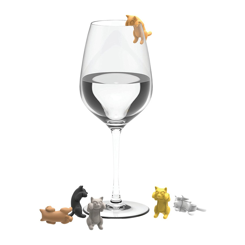 Title 4, Creative 3D Kitten Shape Wine Glass Mark