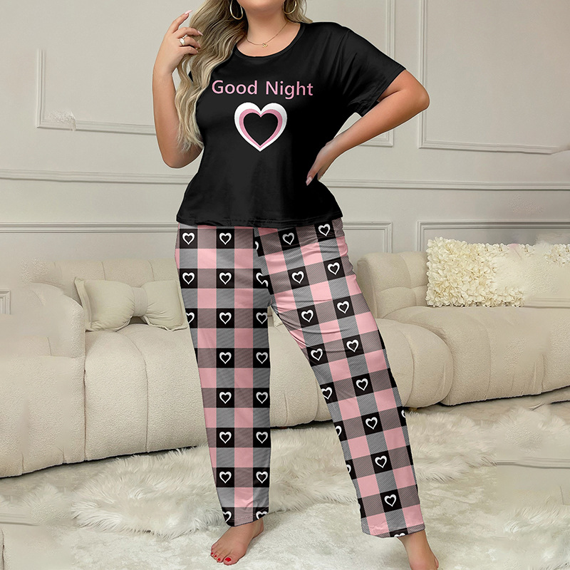 Black Plaid Love Heart