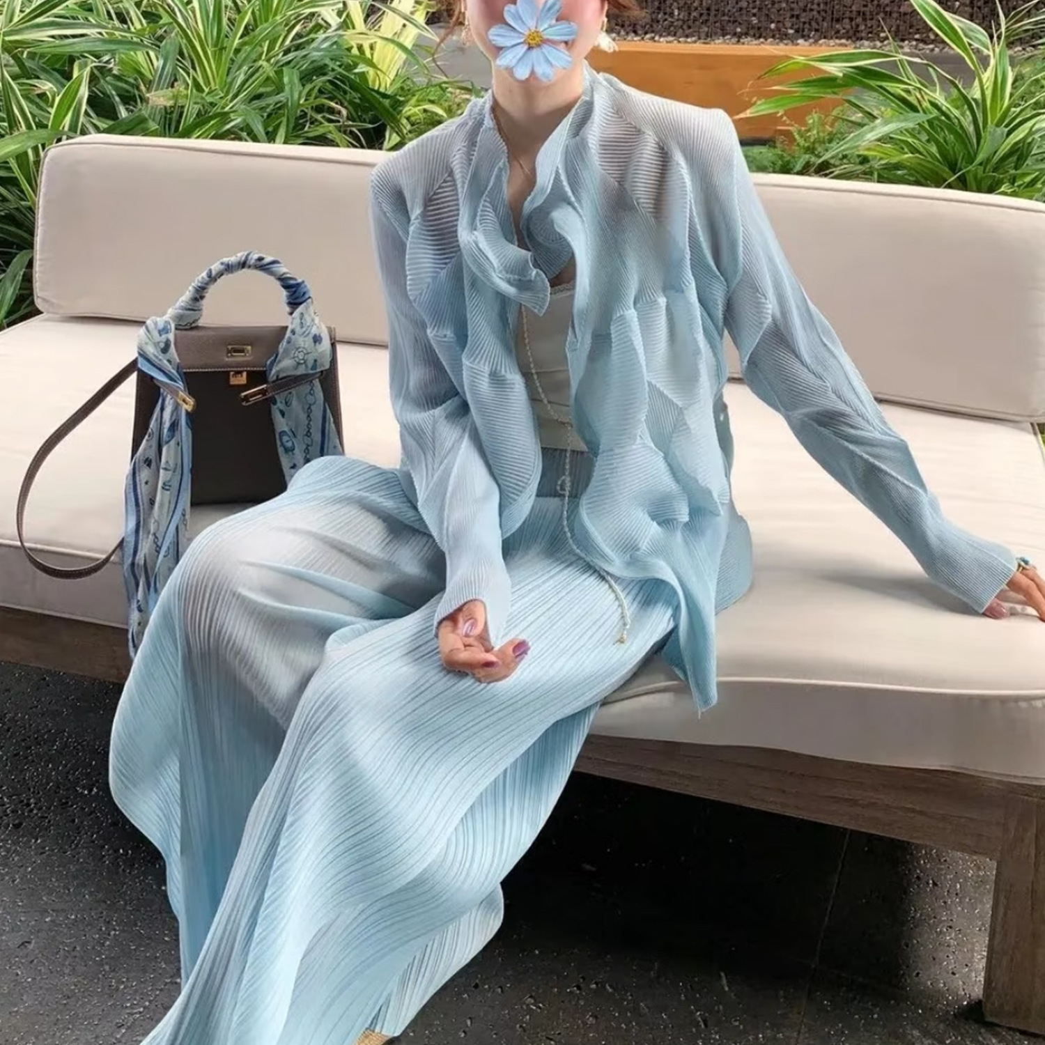Fashionable Pantsuit For Women High-end Look, Asymmetrical Long-sleeve Cardigan Jacket