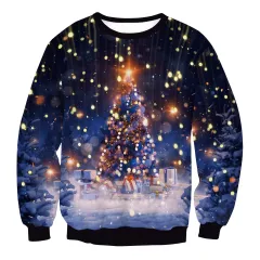 Women's Christmas Clothing Christmas Elk Digital Printed Round Neck Sweater - Swys135 - View 1