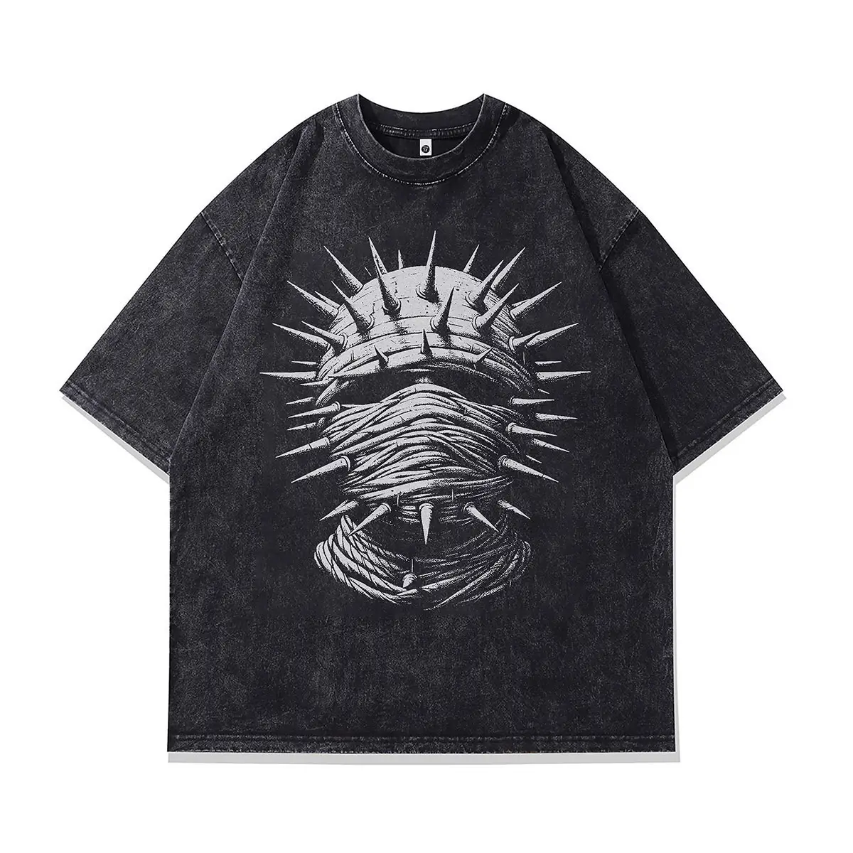 Studs Head Print High Street Wash Short Sleeve