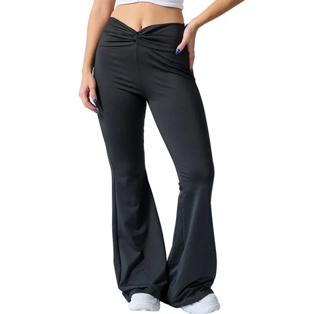 Abdominal shaping Slimming Bell bottom Pants Clothing Fashion Sports High Waist Black - Shop at LoveMi