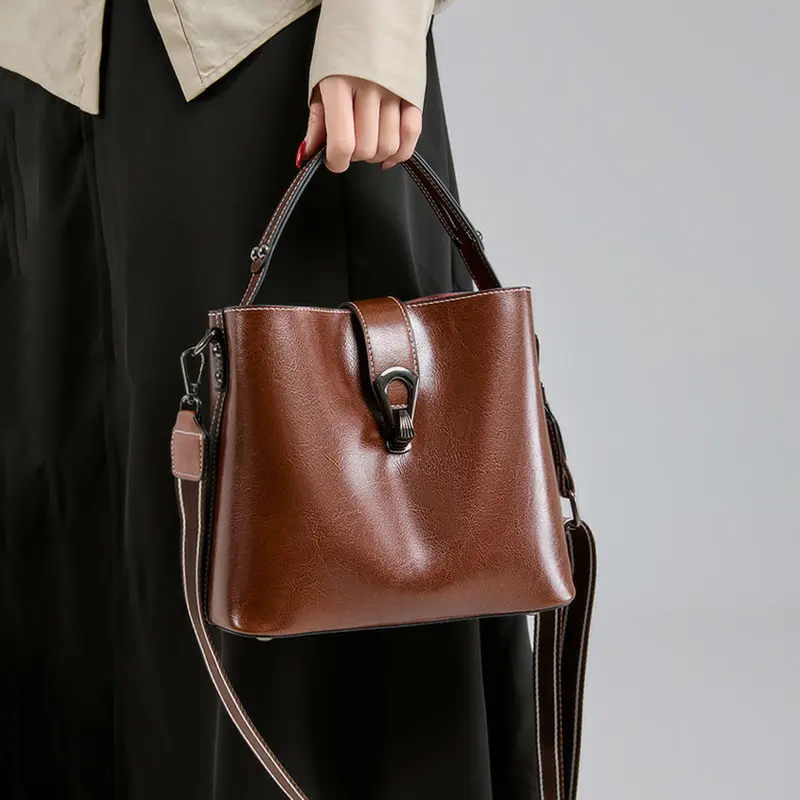 Women's Autumn and Winter Bucket Bag Shoulder Messenger Bag