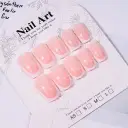 24 Pieces Nail Tips Square Short Simple Removable Boxed Fake Nails view 2