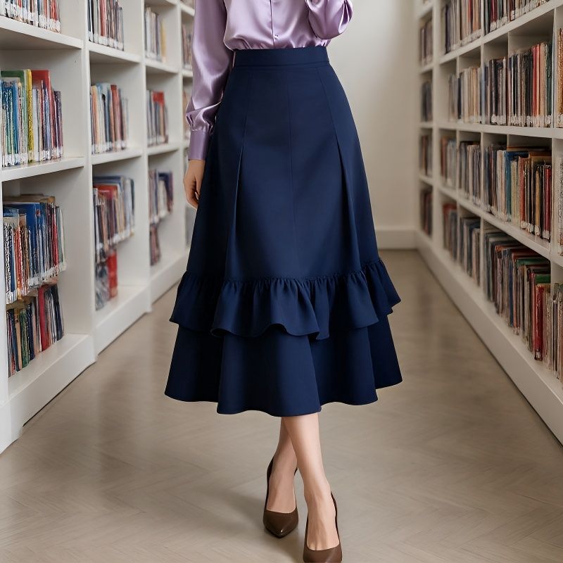 Women's Solid Color A-line Elegant Slimming Skirt