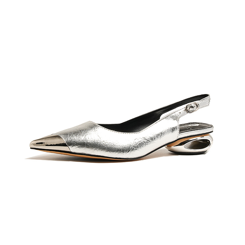 Mid-heel Slingback Versatile High Heels For Commuting