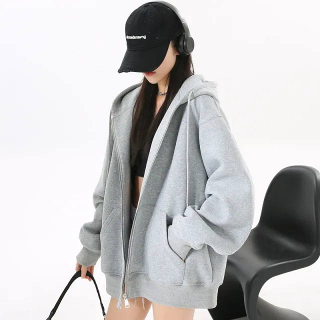 New Spring And Autumn Coat Women's Top Gray With Velvet - Shop at LoveMi