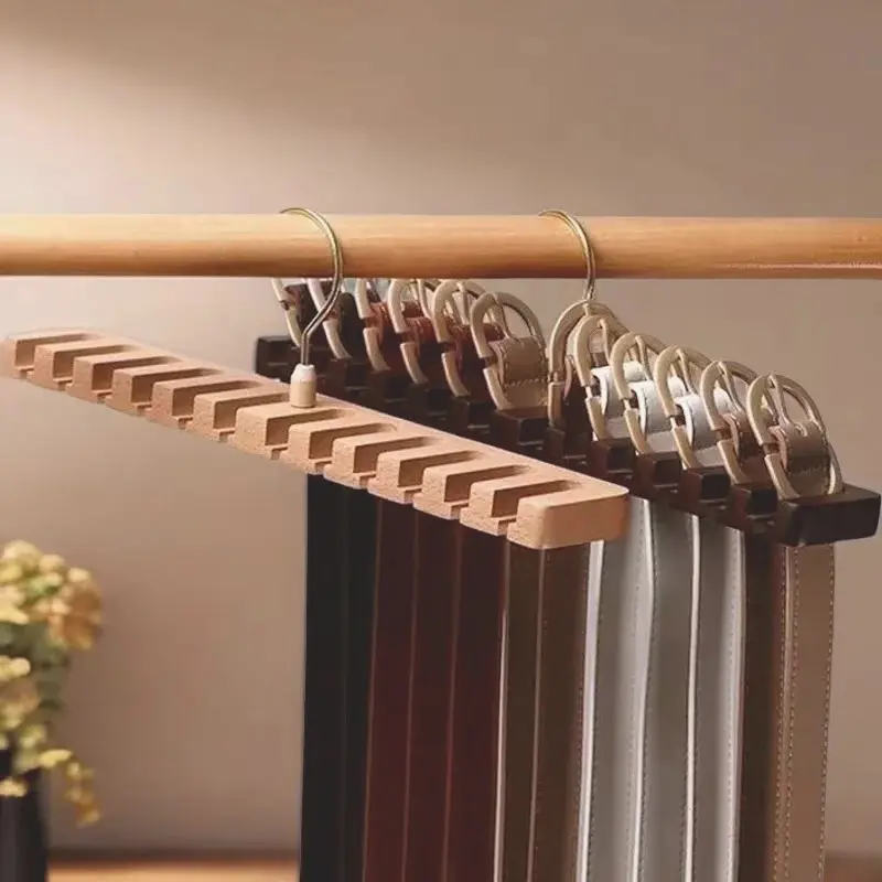 Multi-functional Solid Wood Belt Rack