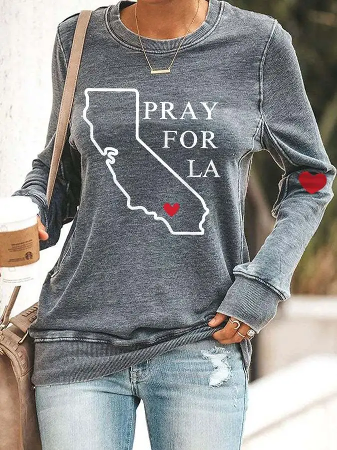 Casual Long Sleeve V-neck Women's Top - Grey