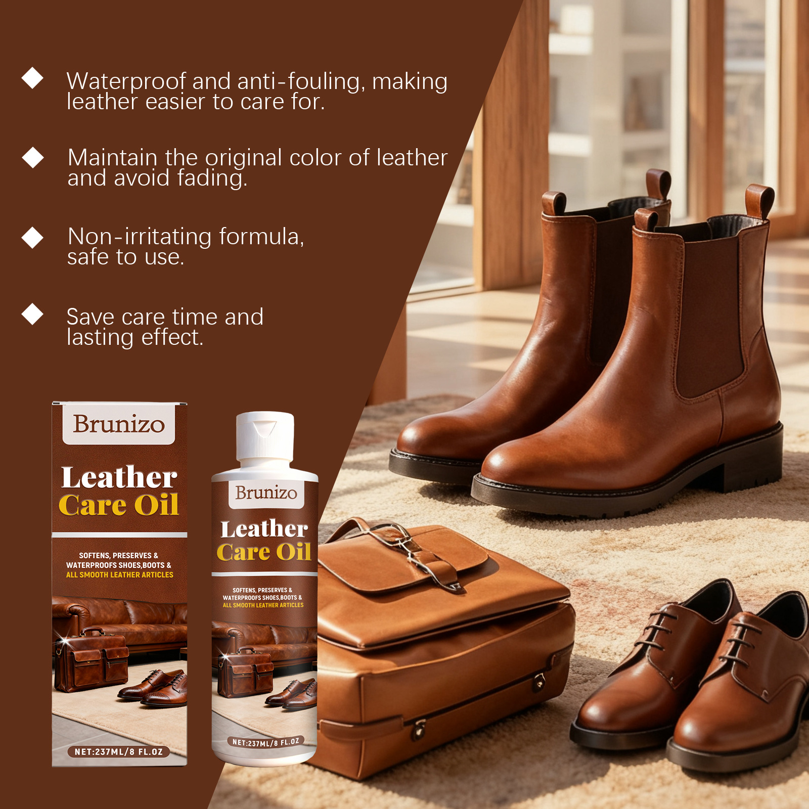 Professional-grade leather cleaning product for various leather types