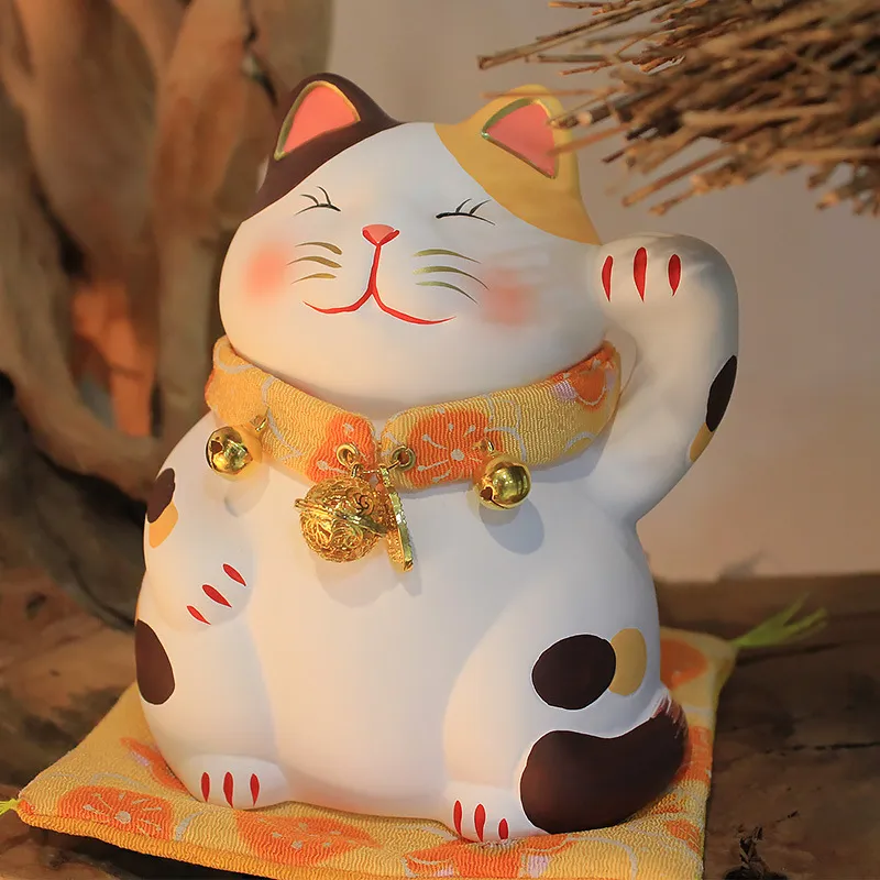 Cat Ceramic Decoration Japanese Decorative Lucky Cat Blessing Pet Cat Home Decoration - Lm0609 Spot