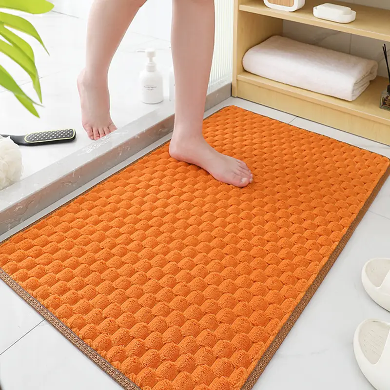 Golden Turtle Velvet Carpet Bathroom Absorbent Floor Mat