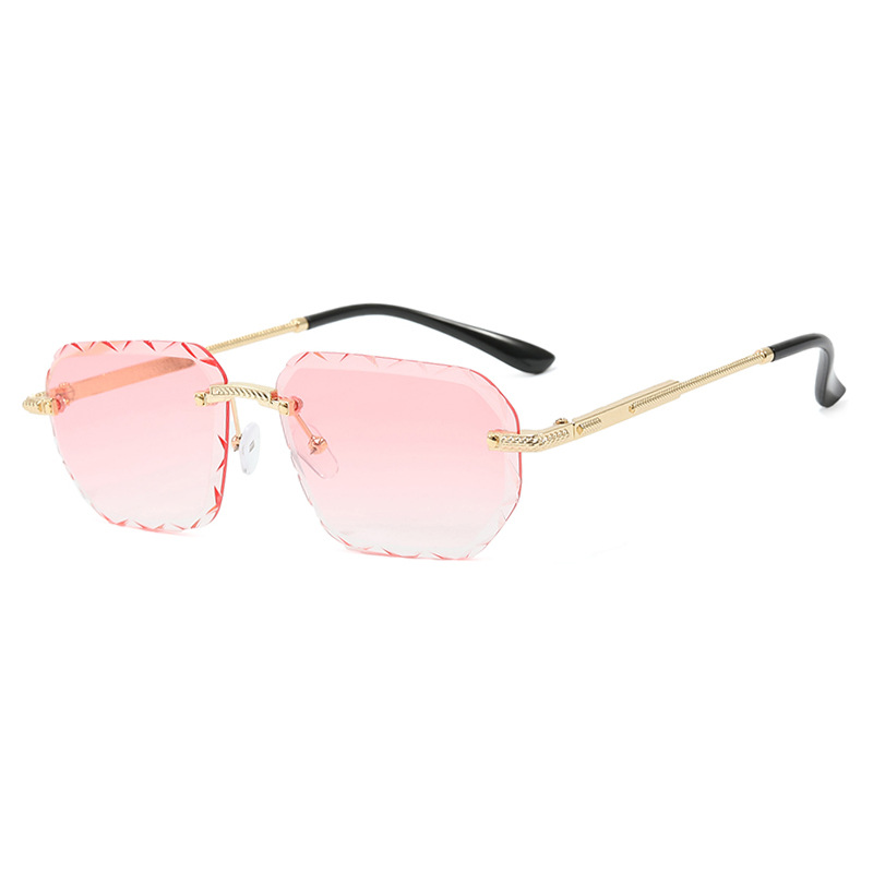Frameless Trimming Square Small Frame Sunglasses Metal Female - Image 11