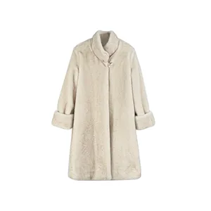 Winter Female Mink Fur Environmental Protection Artificial Leather Fur Coat Apricot - Shop at LoveMi