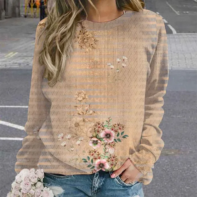 Women's Tie dye Retro Printing 3D Digital Printing Sweater Ylwyxps054 L - Shop at LoveMi