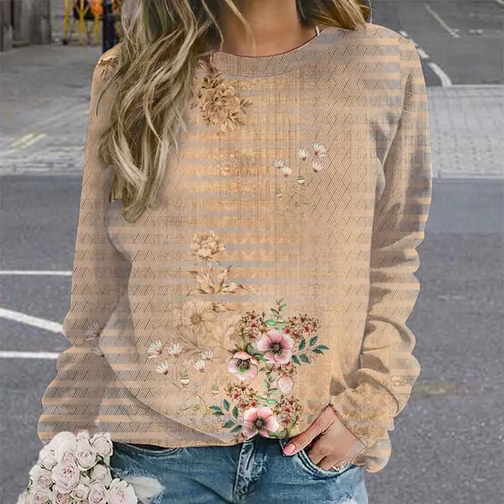 Women's Tie-dye Retro Printing 3D Digital Printing Sweater - Ylwyxps054-L