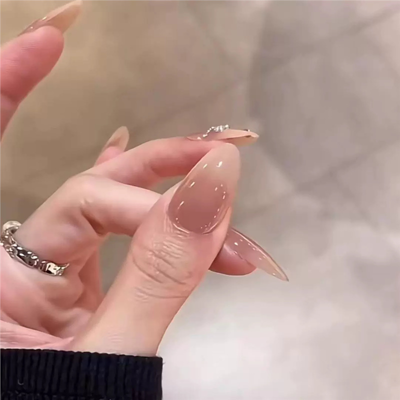 High-end Subtly Alluring Handmade Nail Tips In A Nude Shade