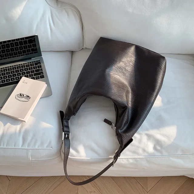 Fashion Casual Soft Leather Tote Coffee - Shop at LoveMi