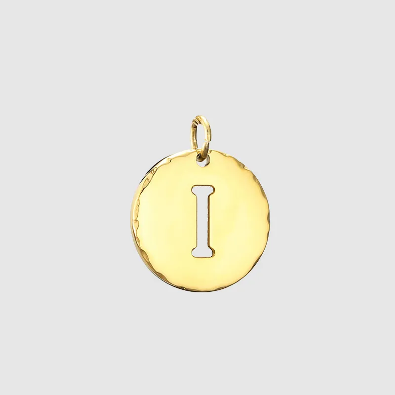 Stainless Steel Oil Dripping Letter Pendant DIY - 14K Gold I