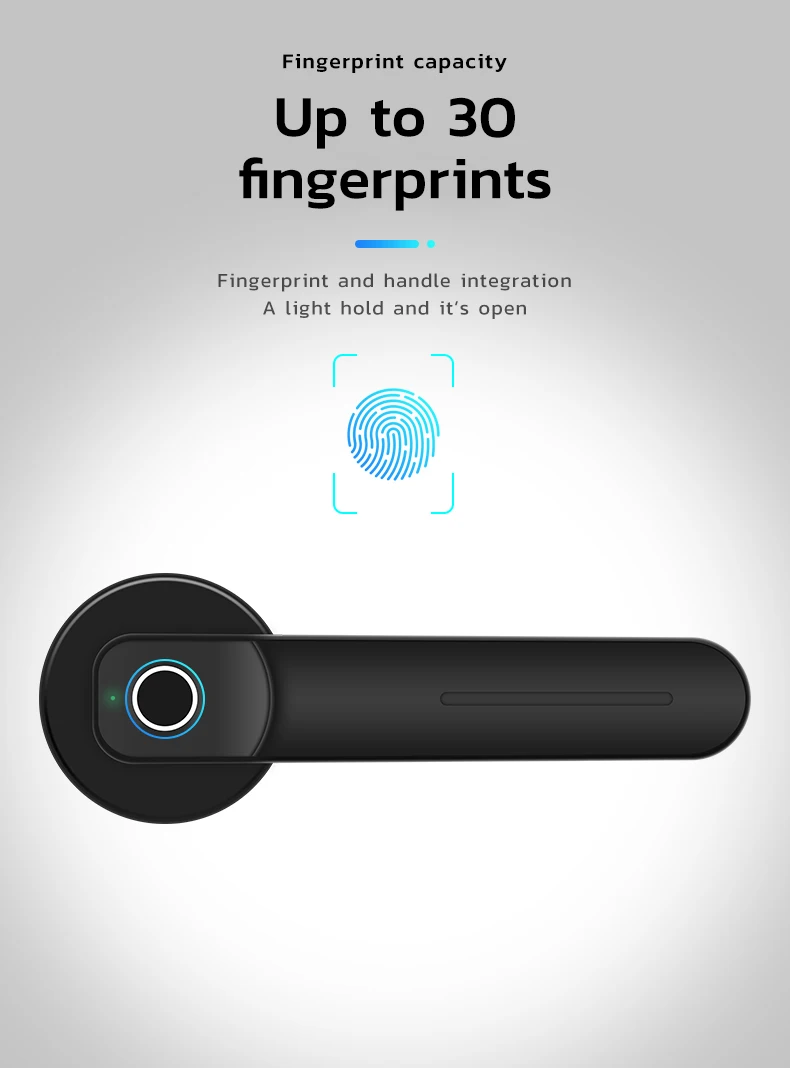 Hido Automatic Security Biometric Fingerprint Digital Handle Smart Door Lock