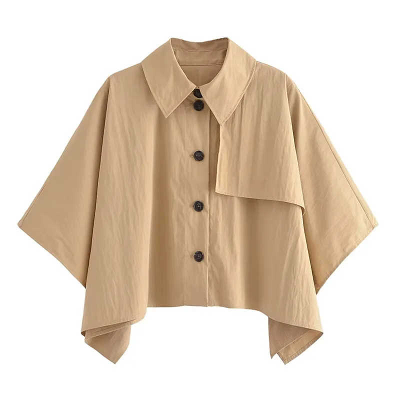 Autumn Solid Color Loose Cardigan - Khaki