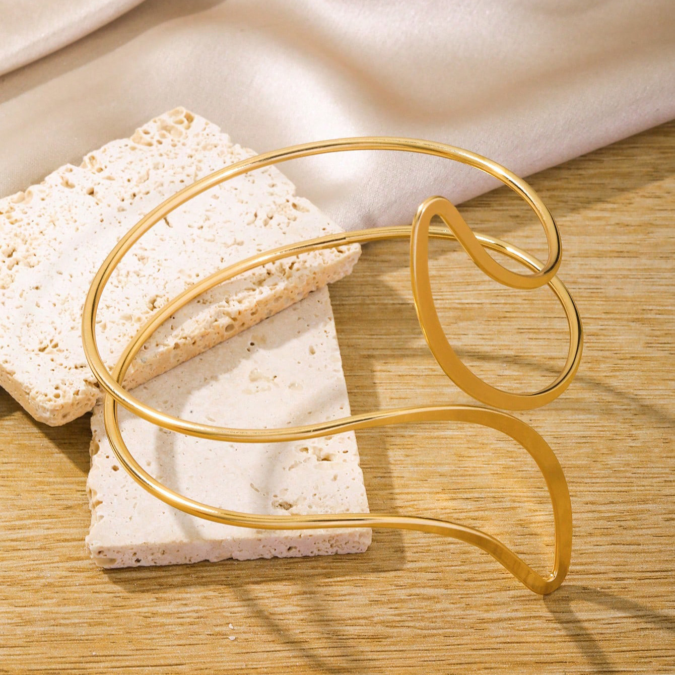 Retro Minimalist Geometric Wave-cross Bracelet For Women