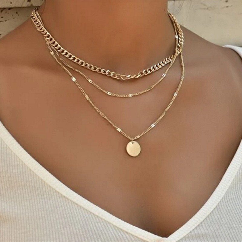 Womens Retro Alloy Layered Clavicle Necklace - Image 8
