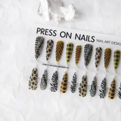 Background Semi-finished Products Prefabricated Nail Tip European And American Wave Mark French Leopard Print - Mountain And Sea Leopard - View 1