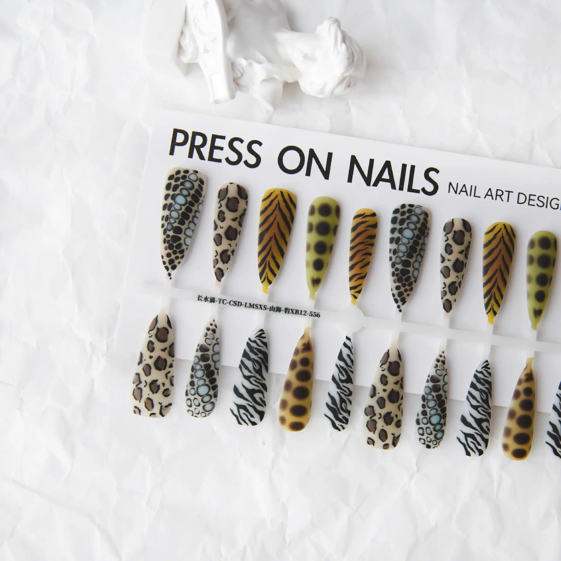 Background Semi-finished Products Prefabricated Nail Tip European And American Wave Mark French Leopard Print