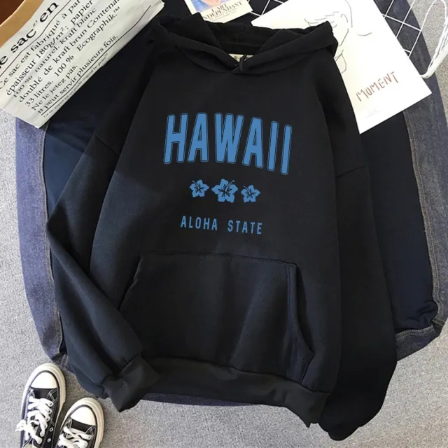 Roha Letter Printing Women's Hoodie Hip Hop Black - Shop at LoveMi