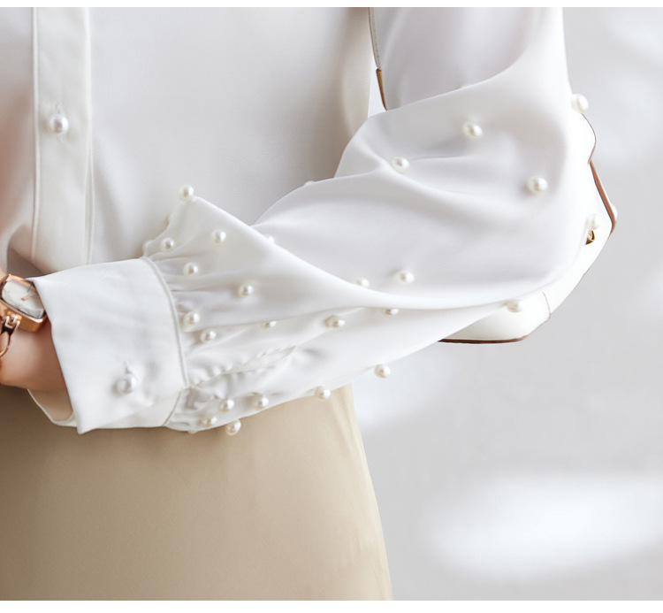 Beaded Lapel Long Sleeve Cardigan Shirt with Regular Fit Beaded Lapel Long Sleeve Cardigan Shirt with Regular Fit