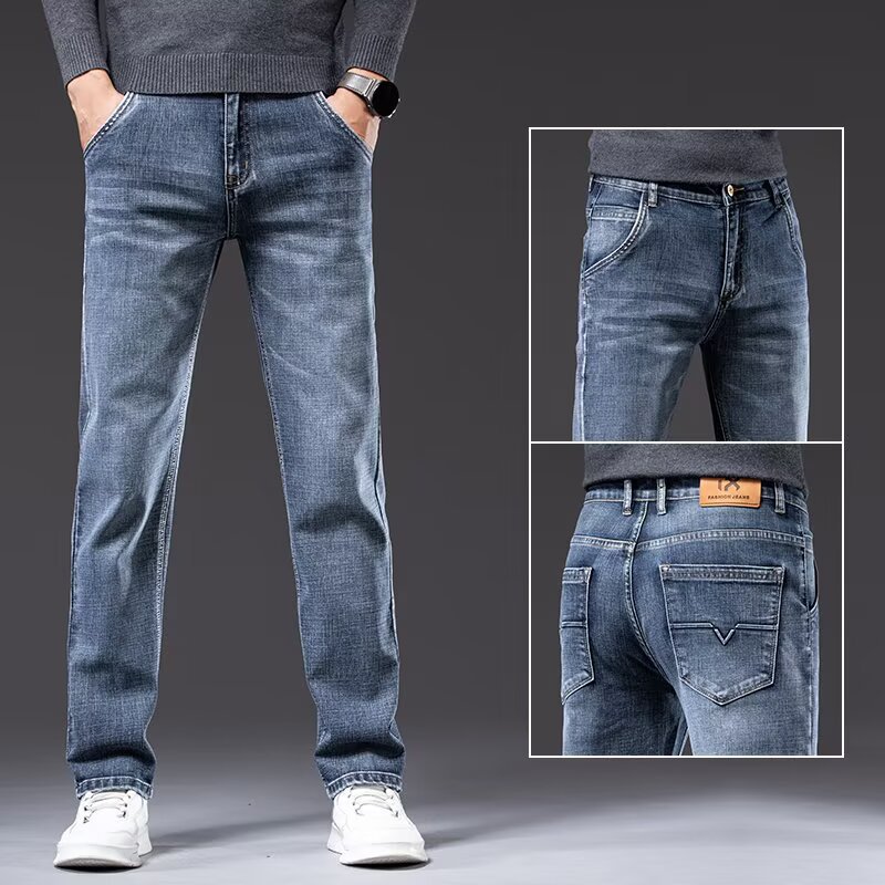 Men's Fashionable Summer Loose Straight-Leg Denim Jeans