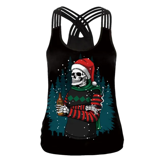 Women's Wansheng Night Skull Letter Digital Printing Camisole Sb104 1007 - Shop at LoveMi