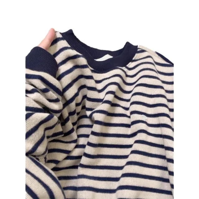 Women's American style Blue Striped Round Neck Loose T shirt Striped Thin - Shop at LoveMi