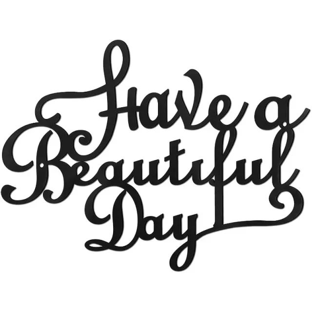 Have A Wonderful Day Decoration Wall Word Hanging Iron Art Black - Shop at LoveMi