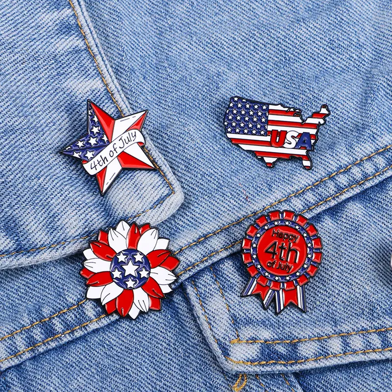 American Independence Day Brooch Souvenir Badge