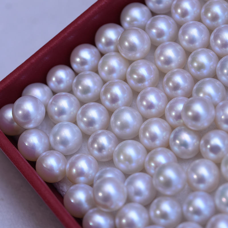 White Perfect Circle Strong Light Fine Micro Flaw Almost Flawless Pearl Bare Pearl — foto 10